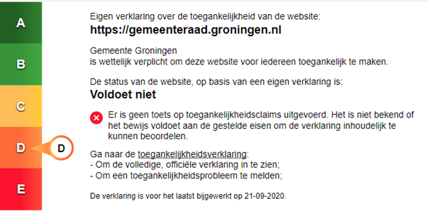 Toegankelijkheidsverklaring Gemeenteraad Groningen